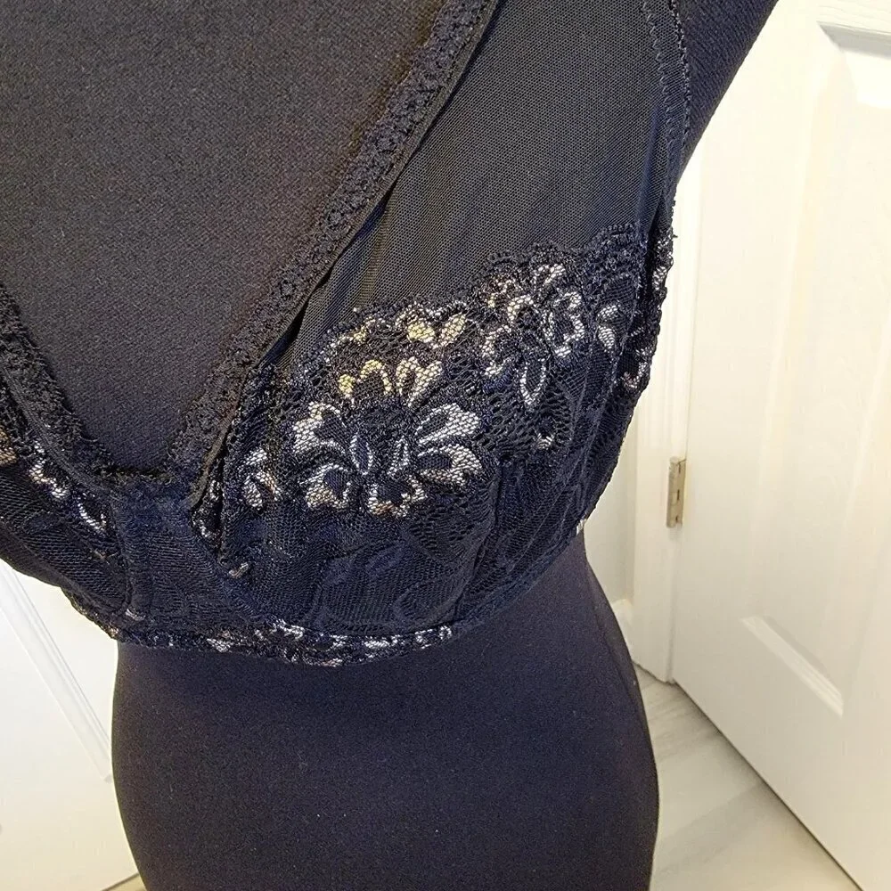 Y2K Barely Breezies Lace nylon underwire bra, size 38C